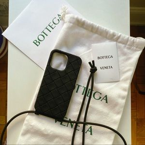 Bottega Veneta Black Woven Phone Case
